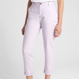 Gap Girlfriend Embroidered Linen Chino Pants